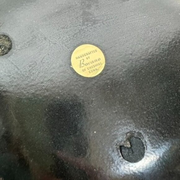 Handcrafted Enamel on Copper Owl Plate 7" Bovano Cheshire Conn USA Vintage MCM - Picture 8 of 11